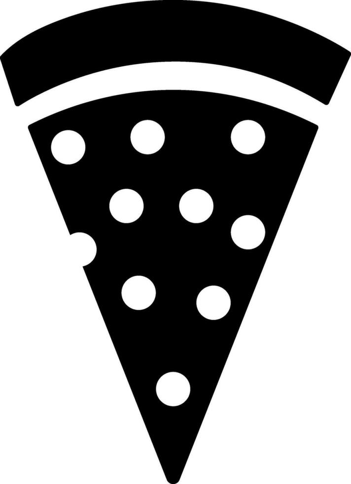 Slice of pizza in bw color. vector