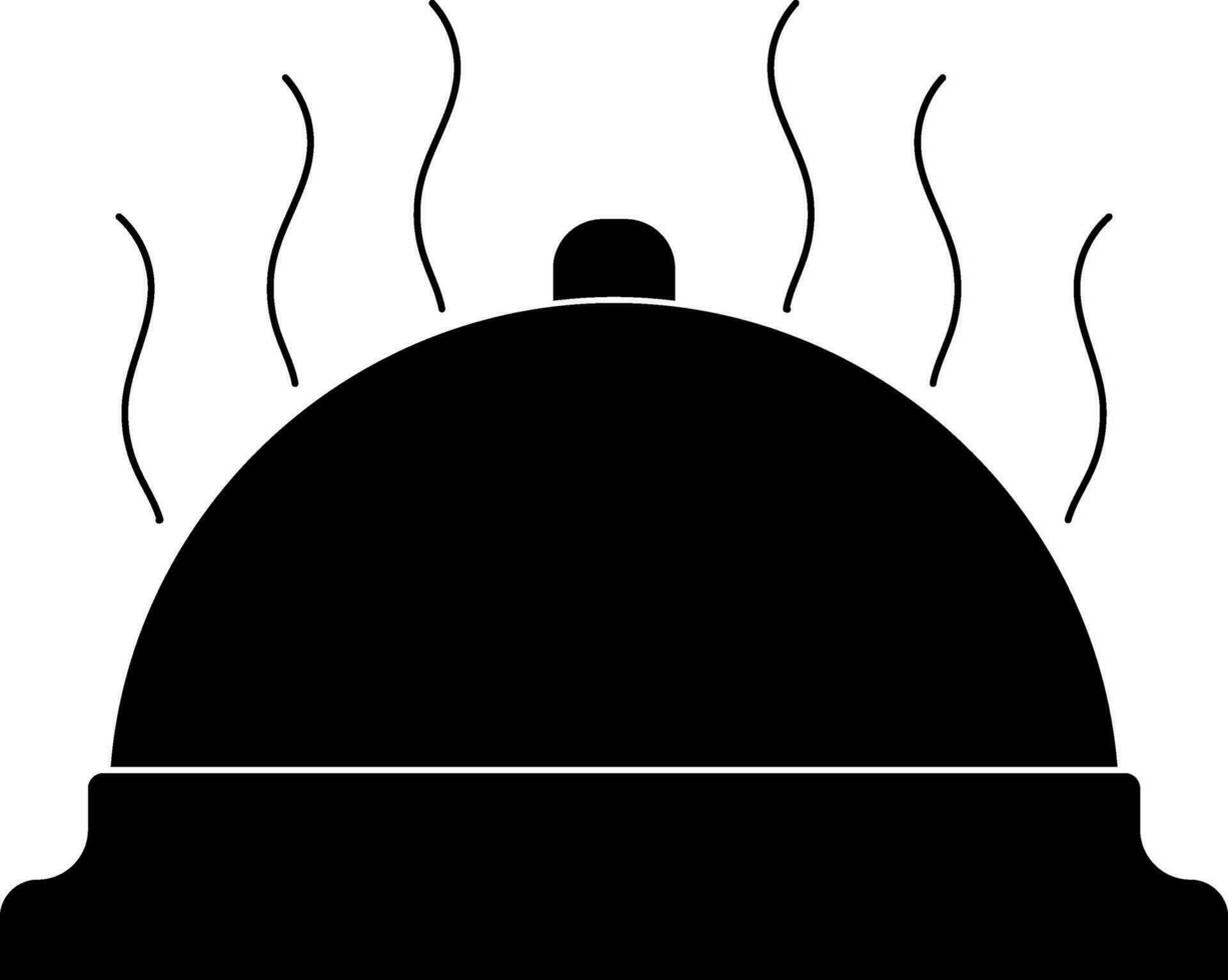 Hot cloche in bw color. vector