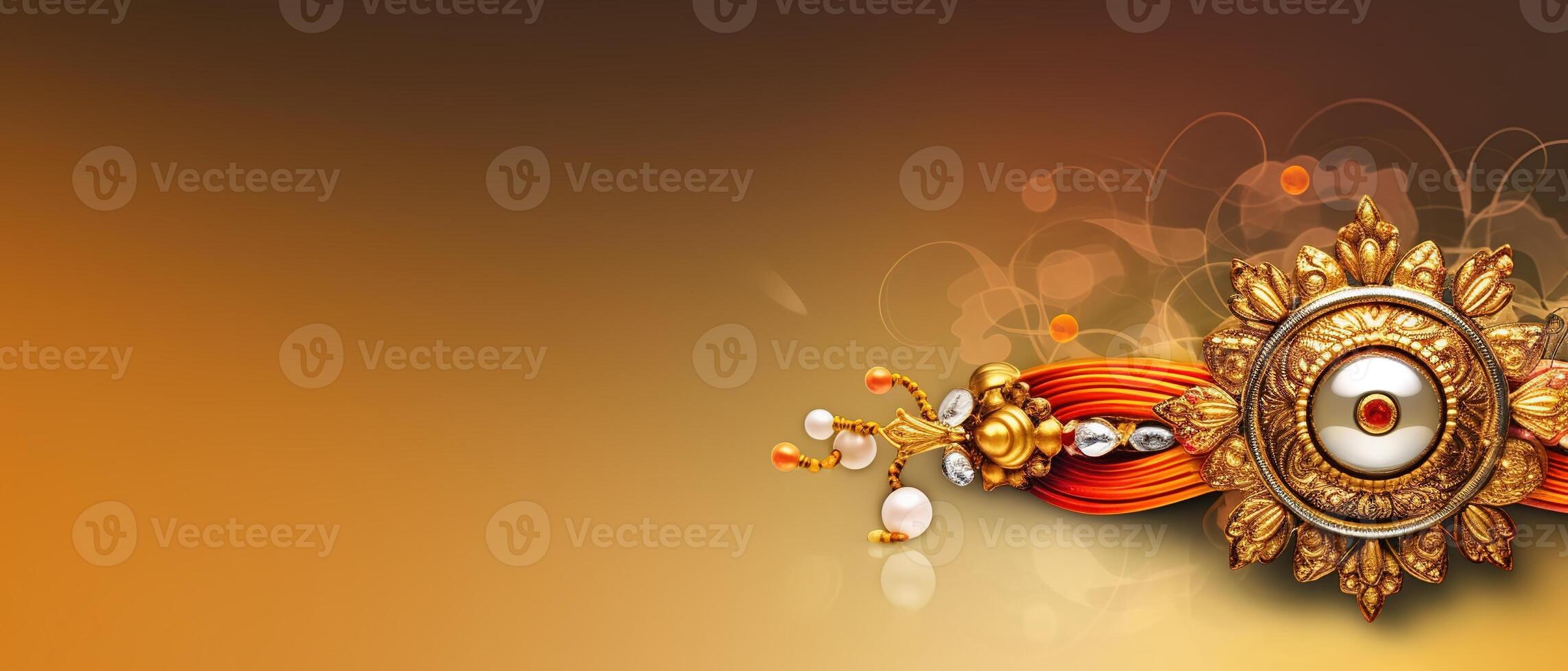 Rakhi Festival Background Design with Creative Rakhi Illustration. . photo