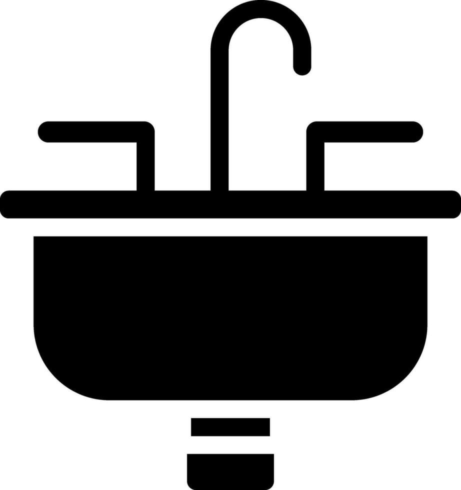 BW wash basin in flat style. vector