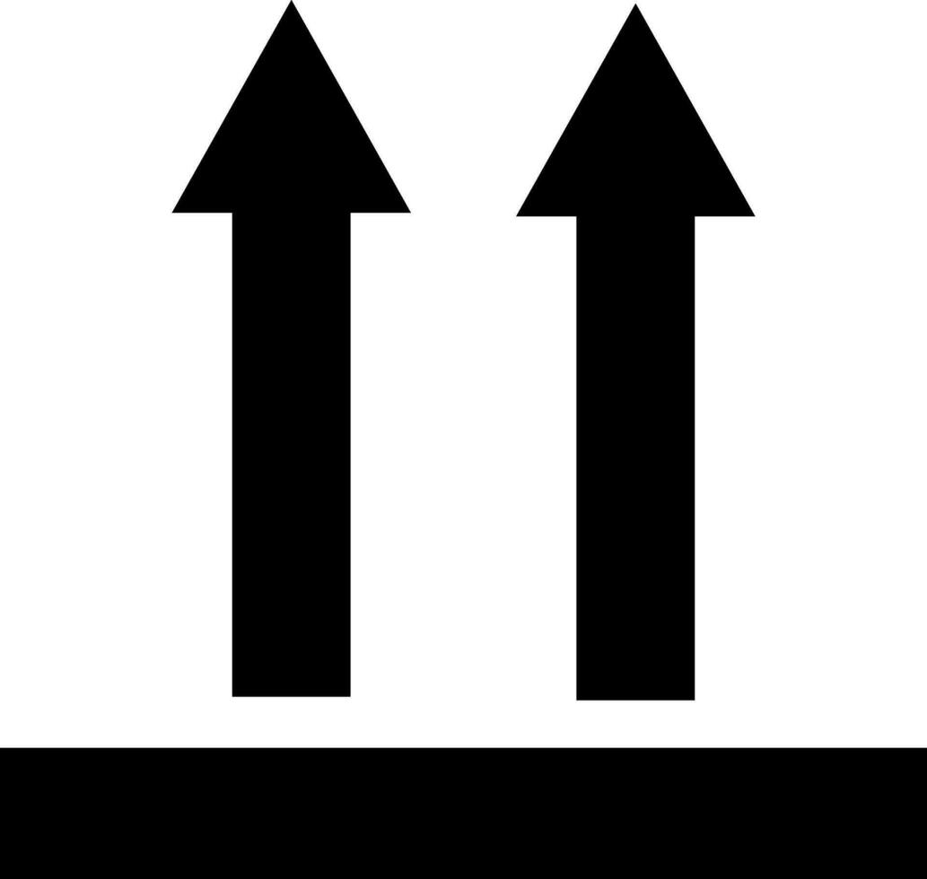 BW arrows on delivery box. vector