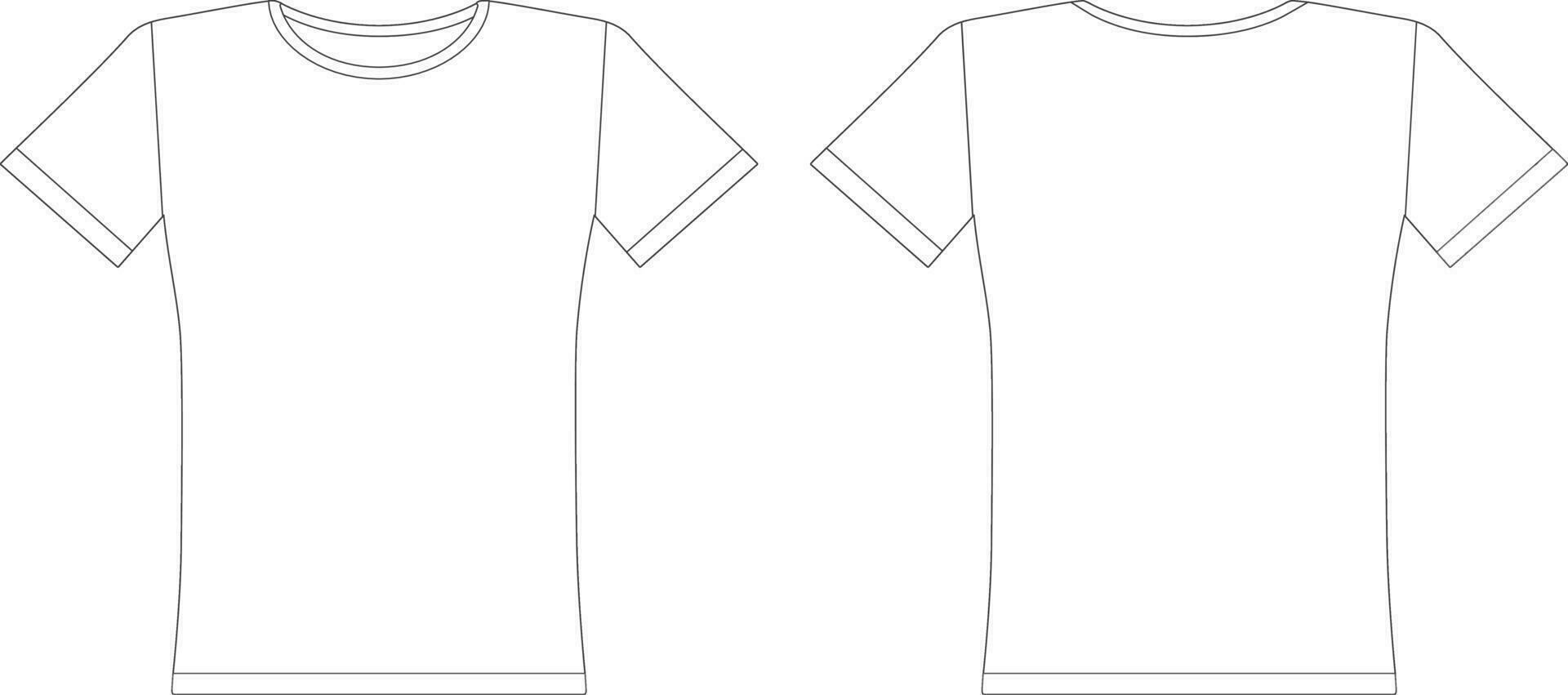 Blank white t-shirt front and back vector