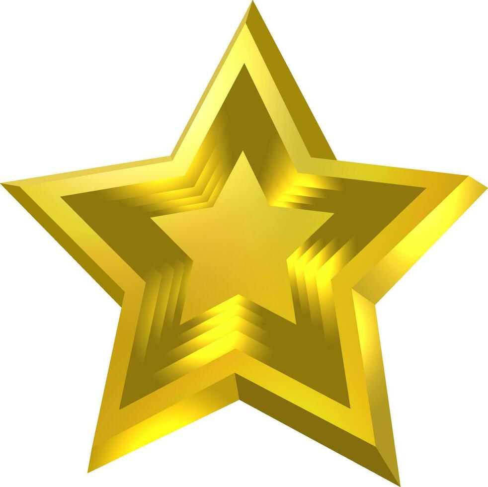 dorado estrella icono aislado en blanco antecedentes vector