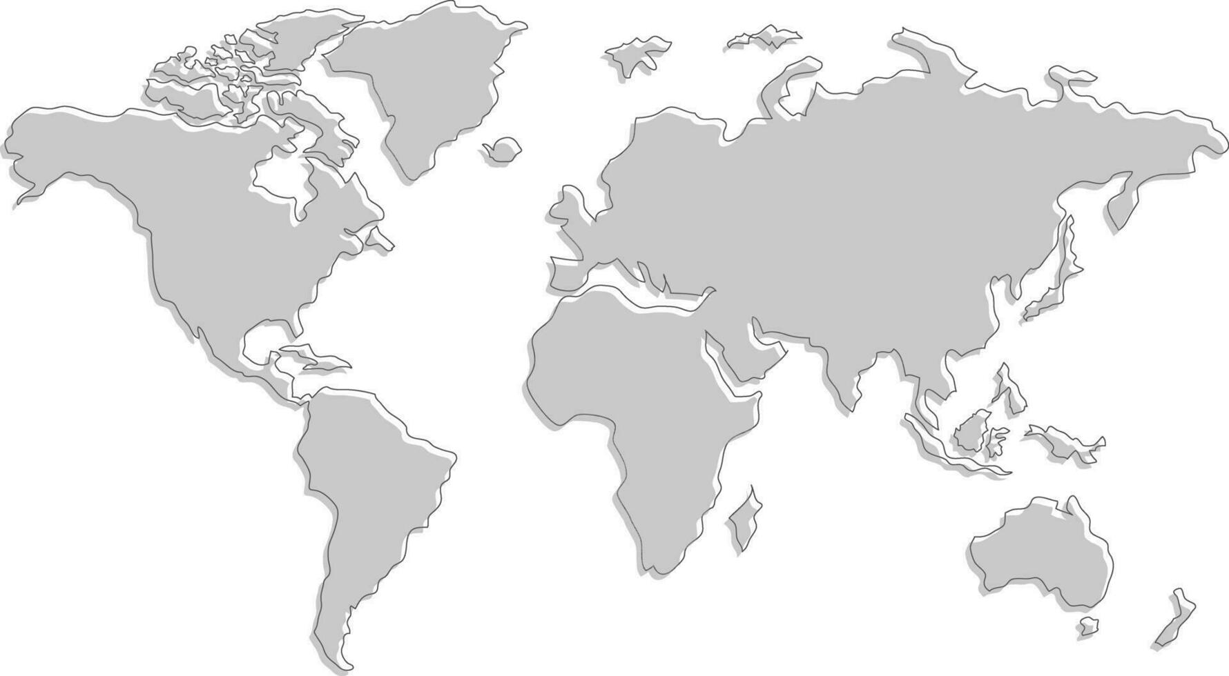 mundo mapa aislado en blanco antecedentes vector