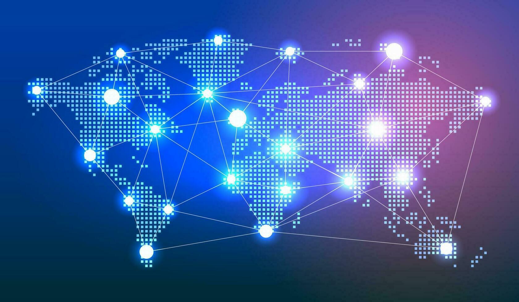 Global Network Map Connecting the World vector