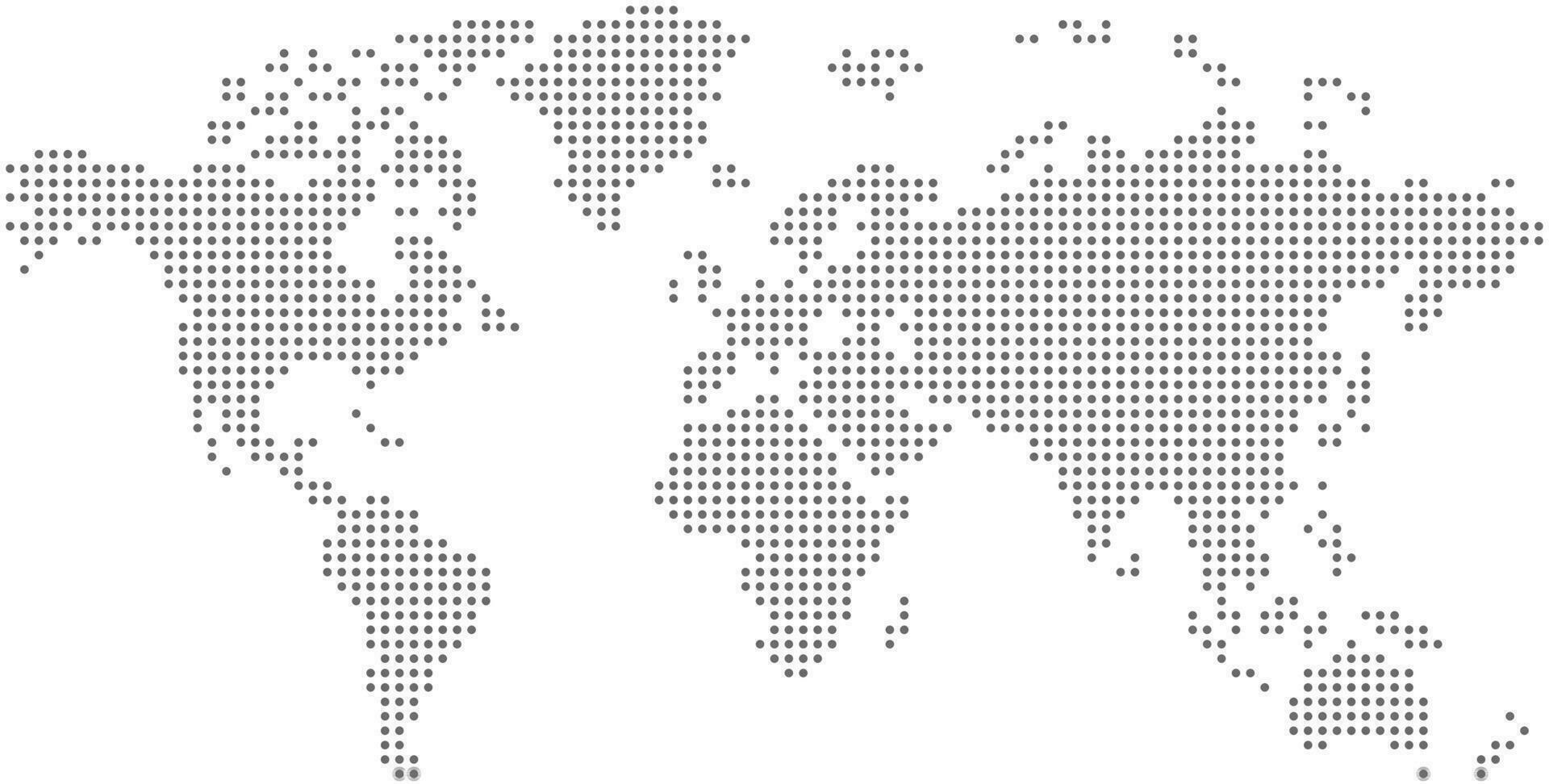 Map of the world - black dots vector