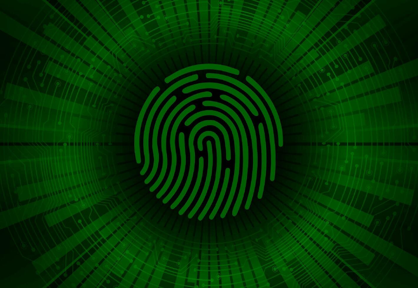 Modern Cybersecurity Finger Print on Technology Background vector