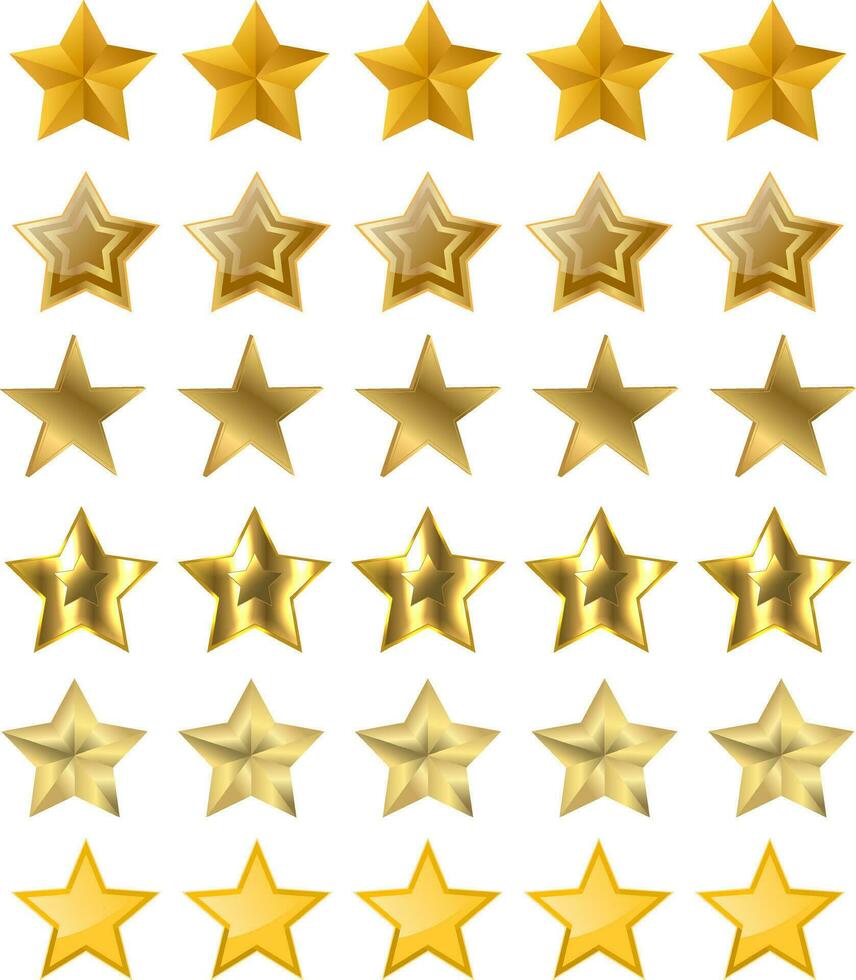 Set of different five stars rating vector icon