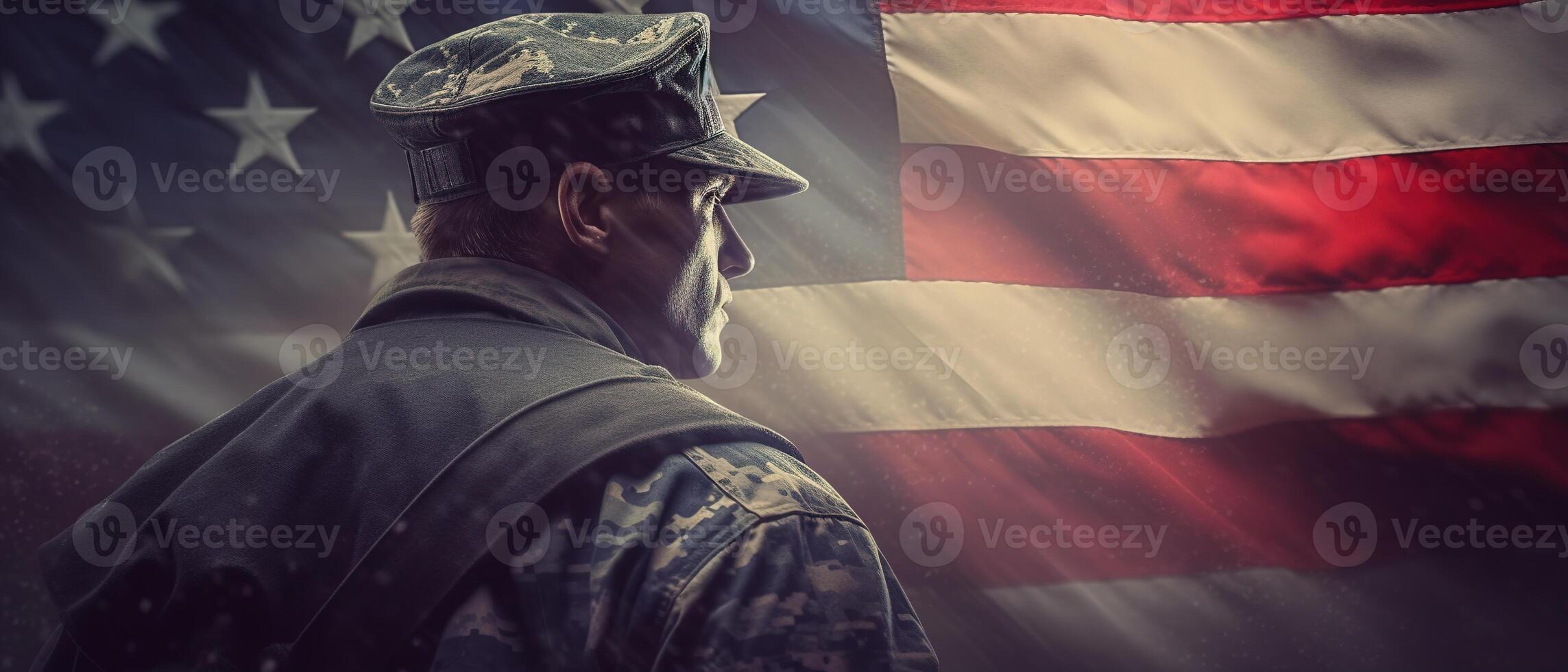 Veteran's day illustration poster. Honoring all who served. November 11. . photo