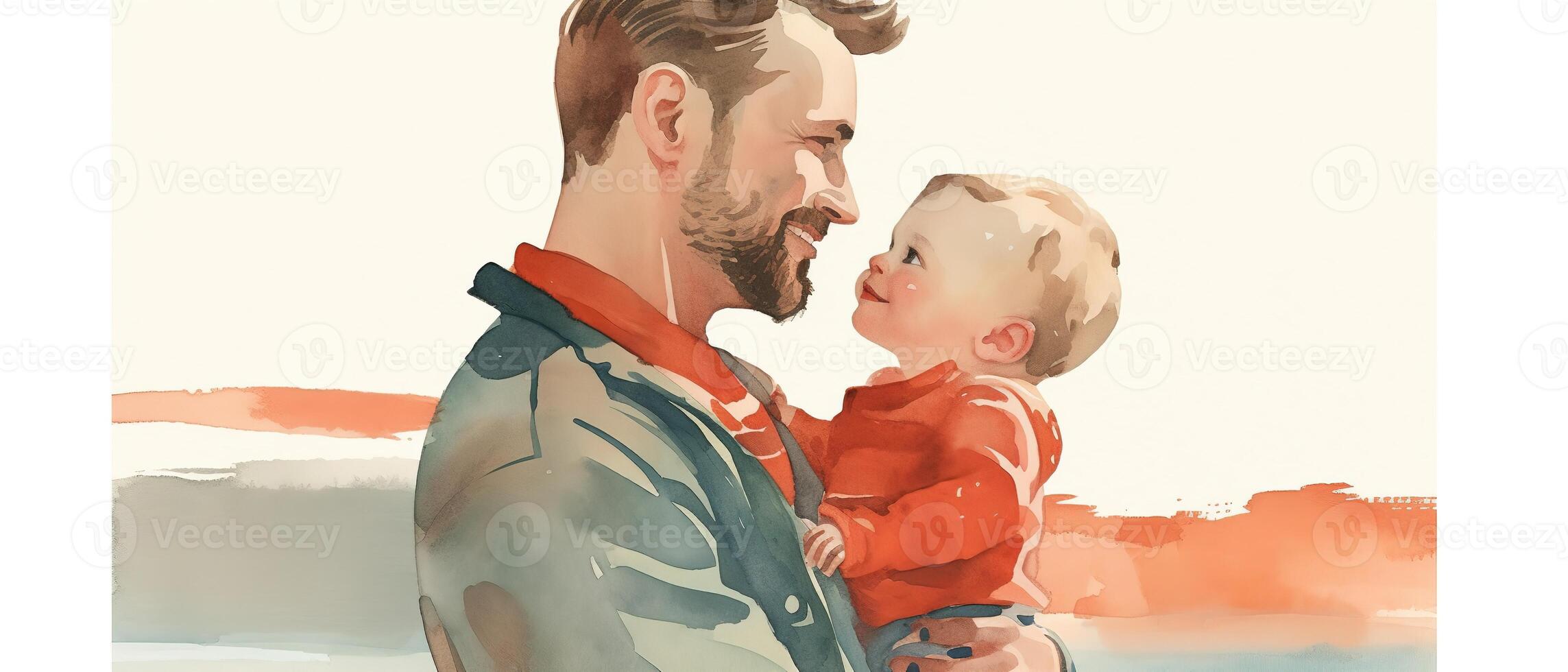 Flat style illustration of father's day with copyspace. . photo