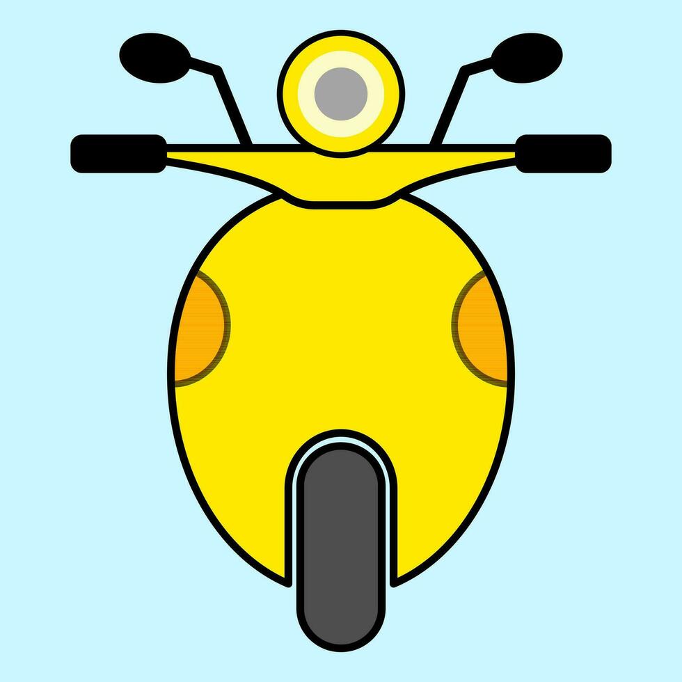 Yellow motorcycle, EV Motorbike in flat vector illustration design
