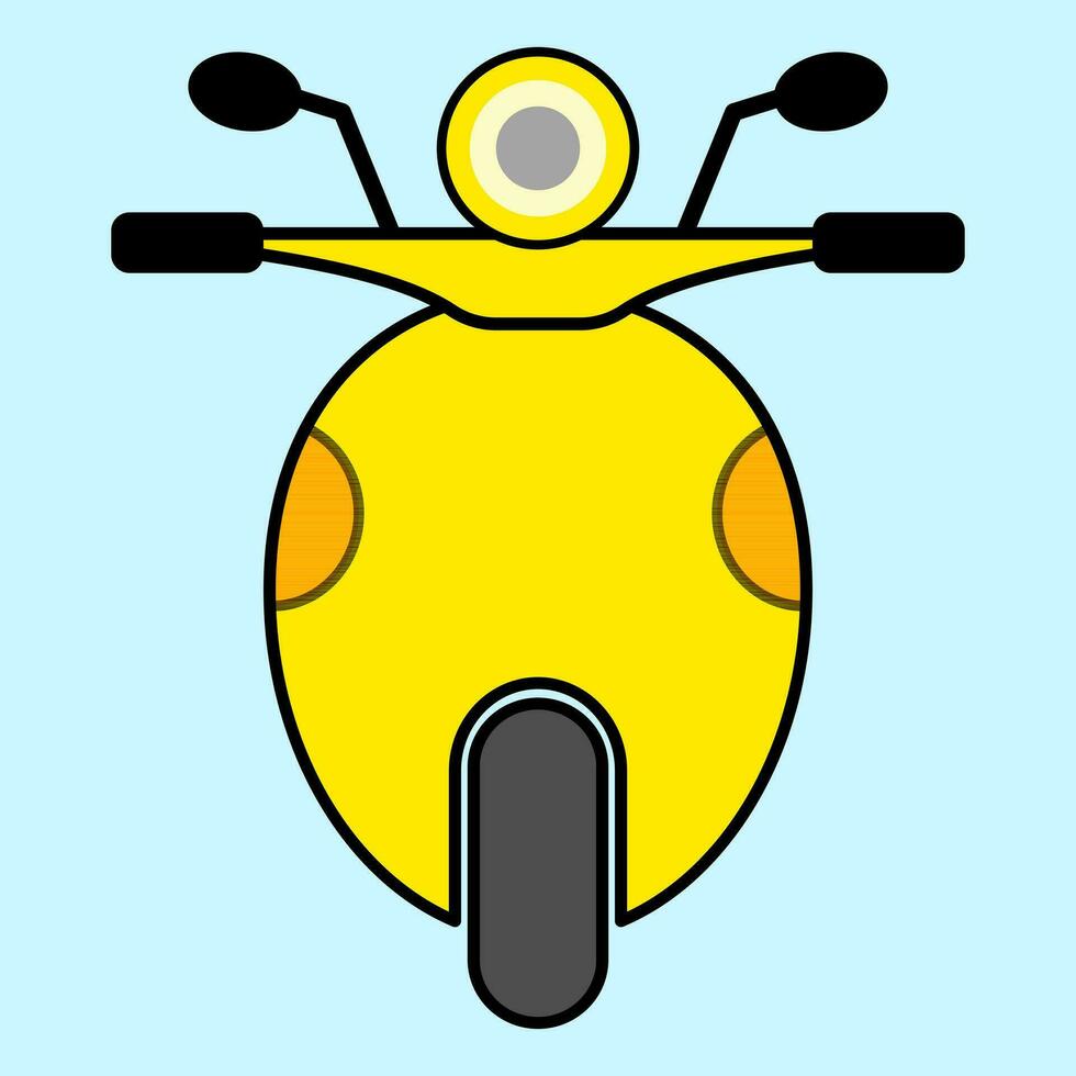 Yellow motorcycle, EV Motorbike in flat vector illustration design