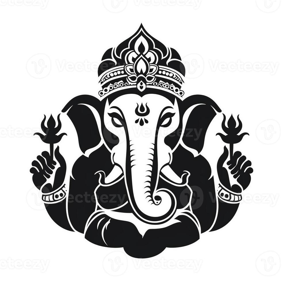 ilustración de señor ganesha para ganesh chaturthi con antecedentes. ai generado. foto