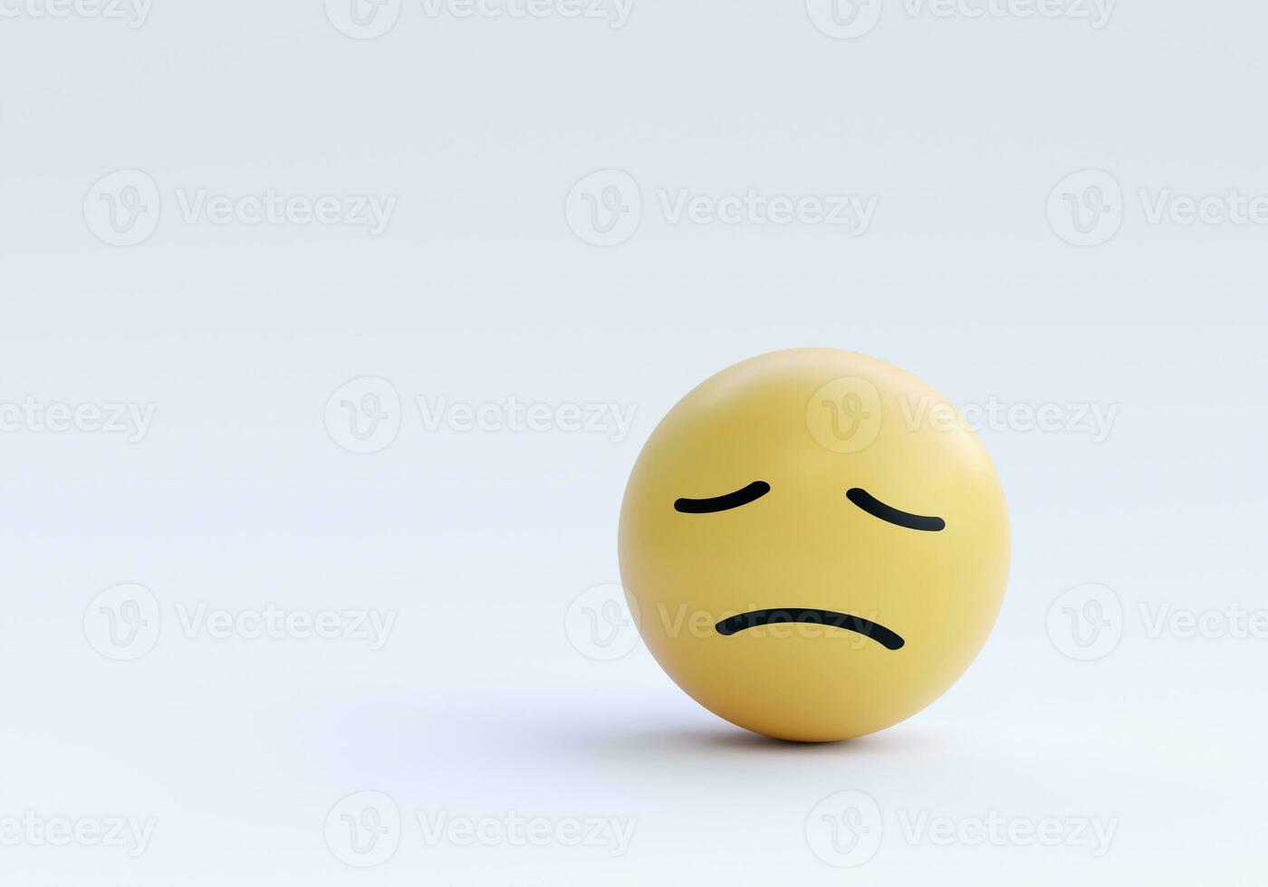 Ball with face icon showing bad feelings on white background. concept of evaluation, feedback, customer satisfaction rating, and service, comments. photo