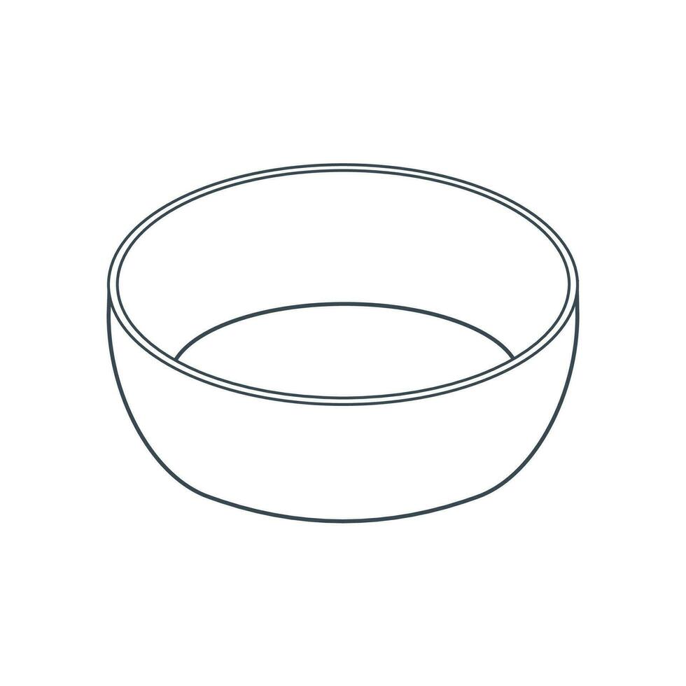 Dishes. Deep plate, bowl. Line art. 24867115 Vector Art at Vecteezy