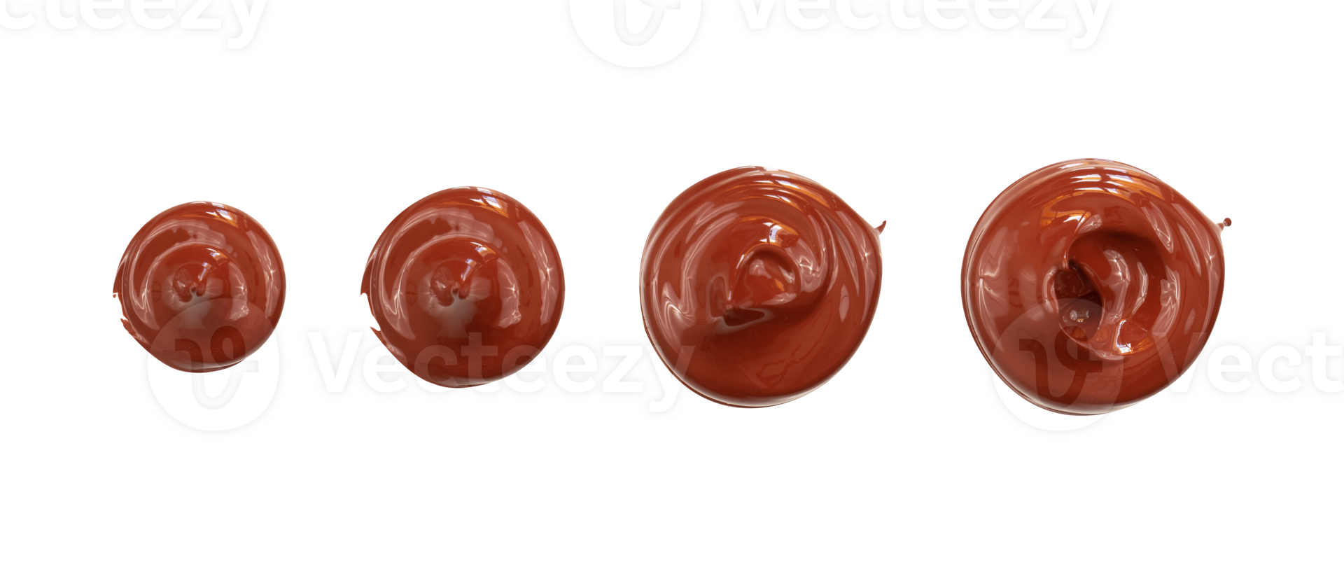 Set of brown cream isolated element png