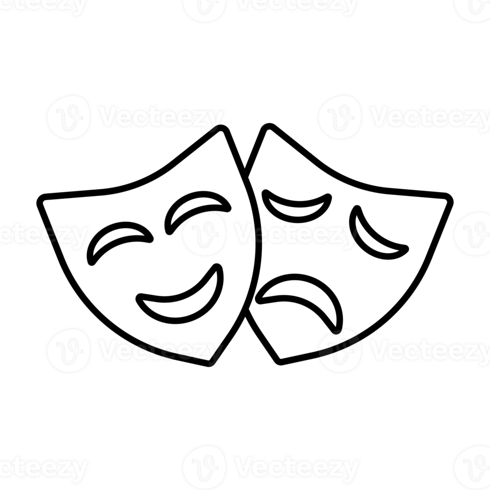 comedia y tragedia mascaras icono png