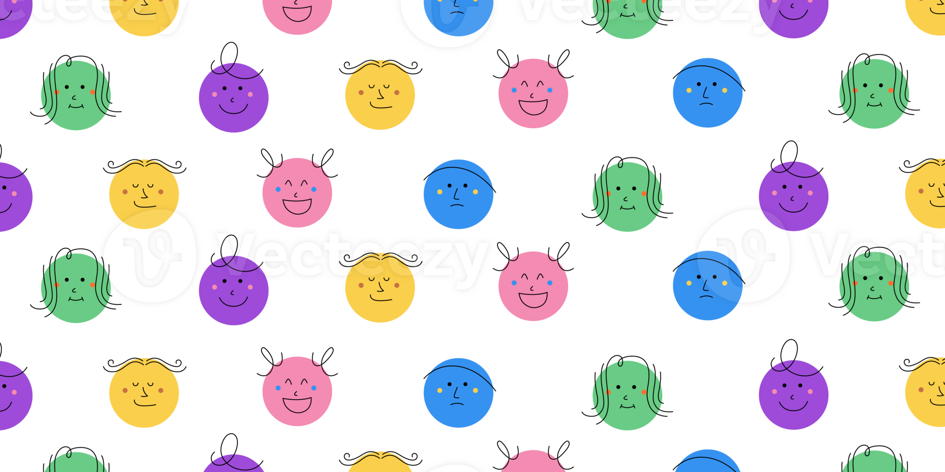round cute head pattern png