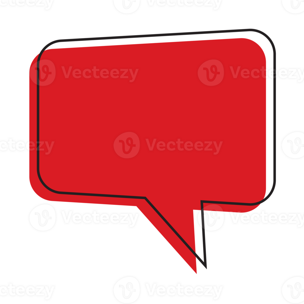 rouge bulle discours isolé png
