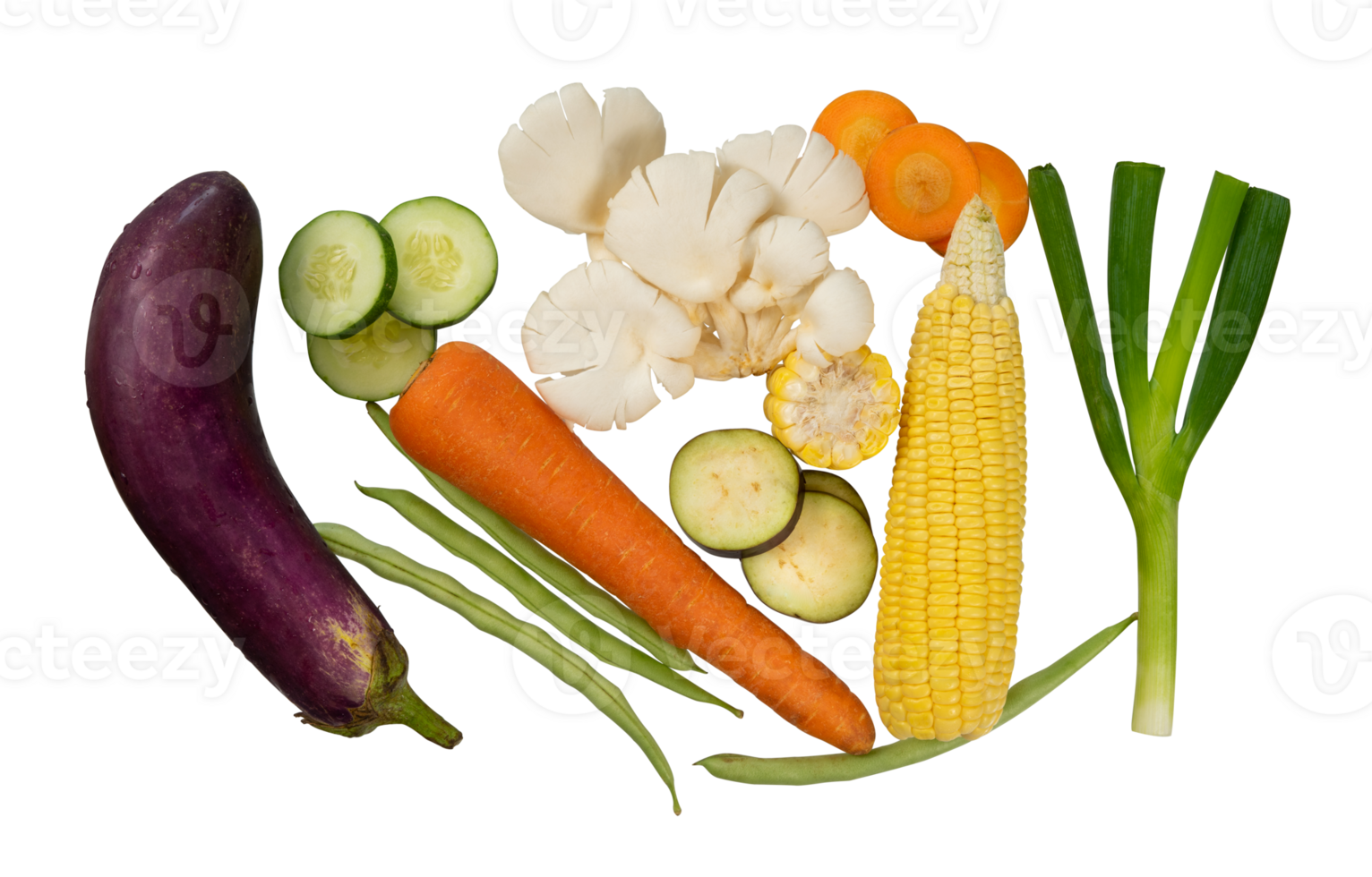 reeks van vers rauw groente vlak leggen. gezond aan het eten materiaal png