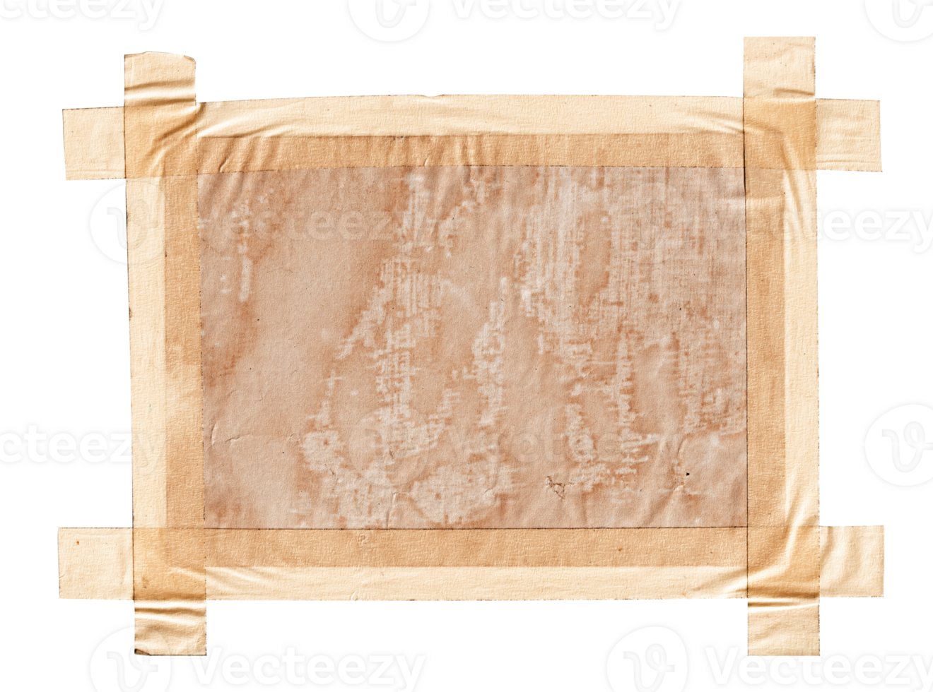 Old paper texture with adhesive isolated png