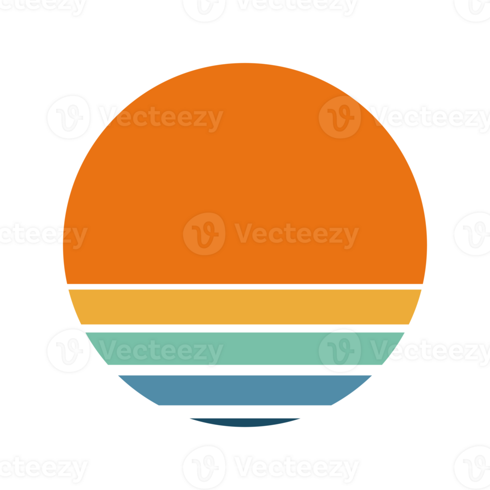 round sunset badge png