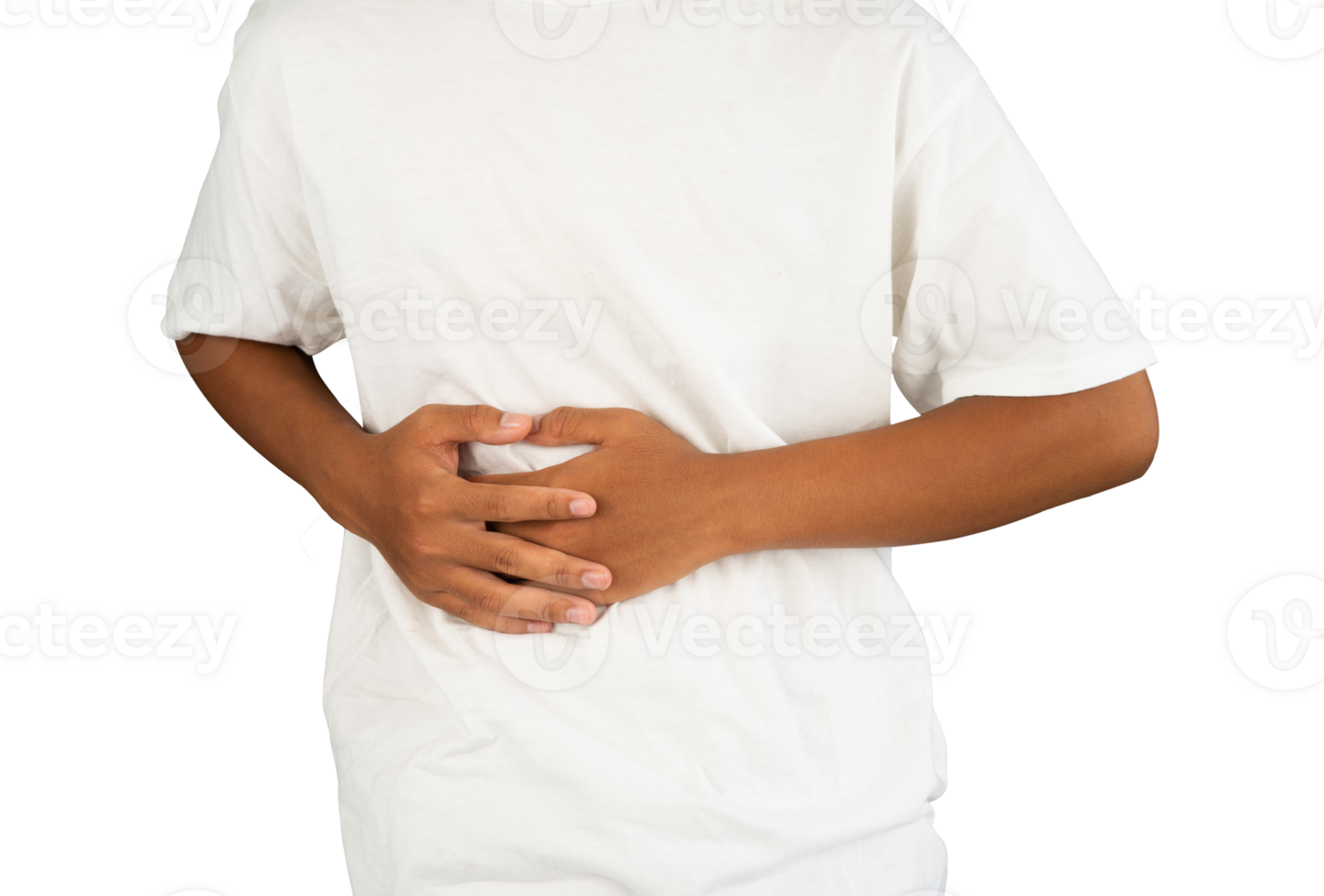 man holding sick stomach isolated png