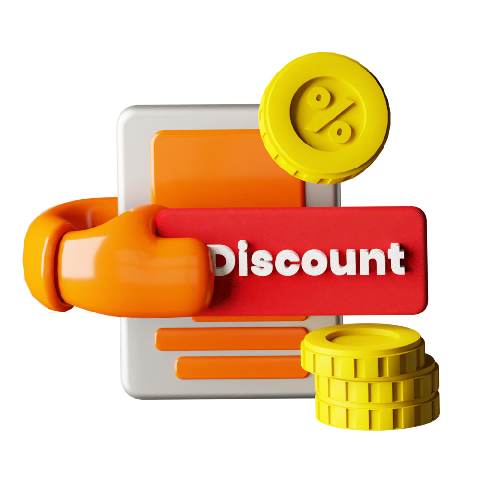 3d icon discount design for your online shop png