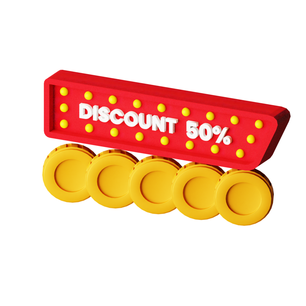 3d icon discount design for your online shop png