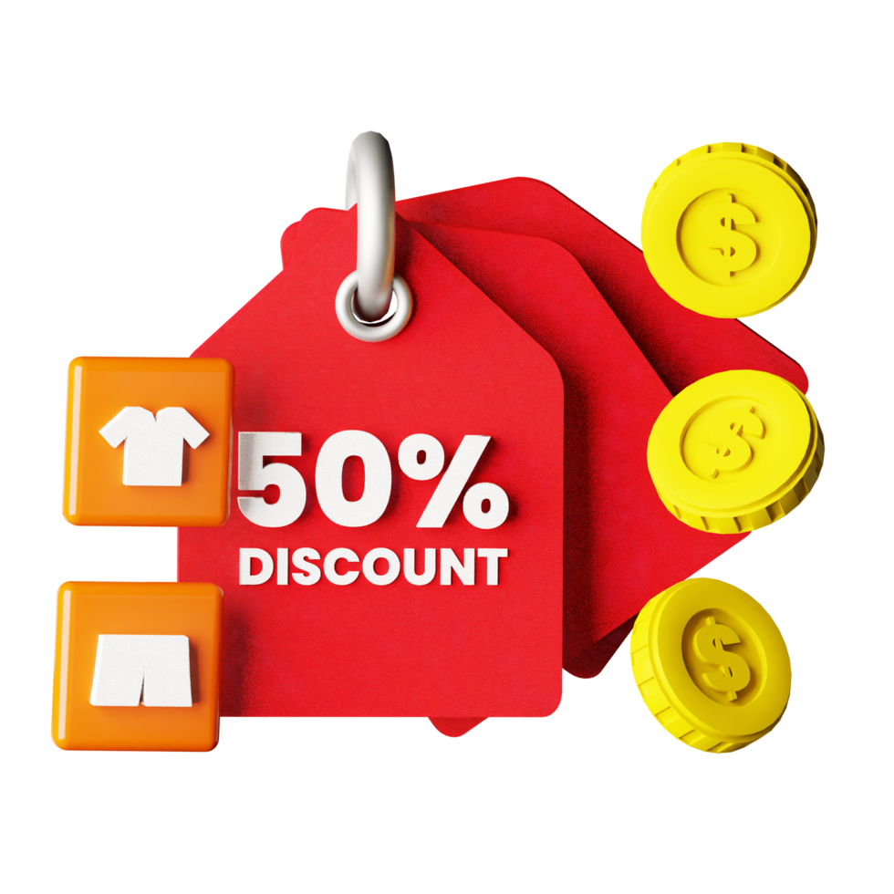 3d icon discount design for your online shop png