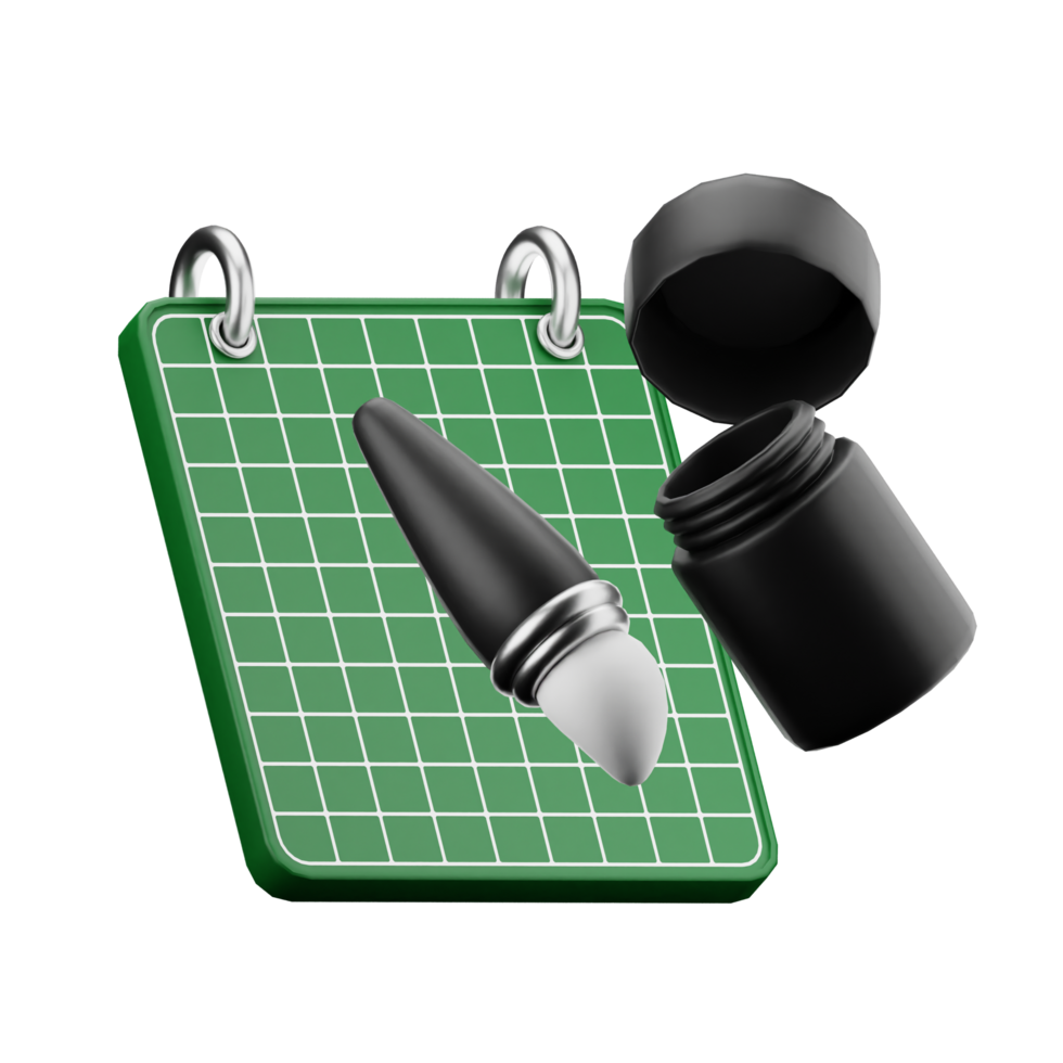 3d icône conception avec vert et noir Couleur png