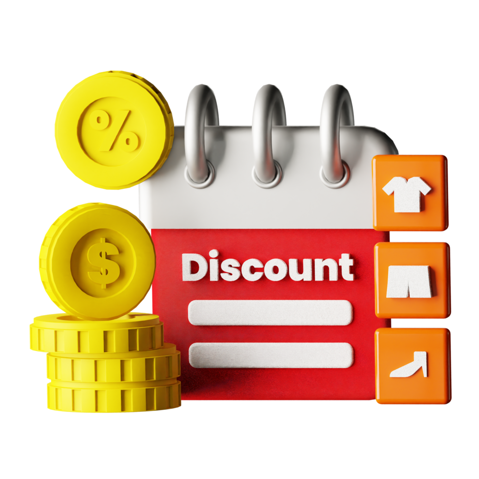 3d icon discount design for your online shop png