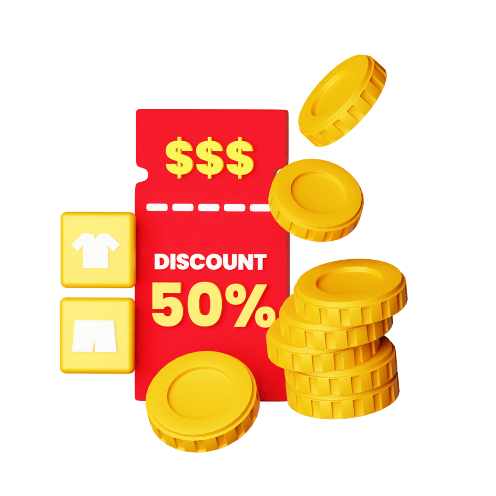 3d icon discount design for your online shop png