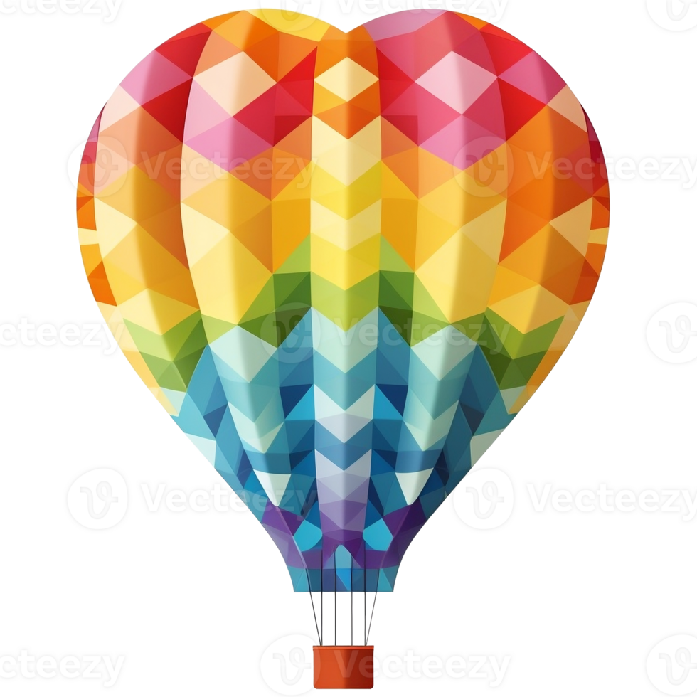 A colorful hot air balloon is flying in the sky, Watercolor illustration AI Generative png