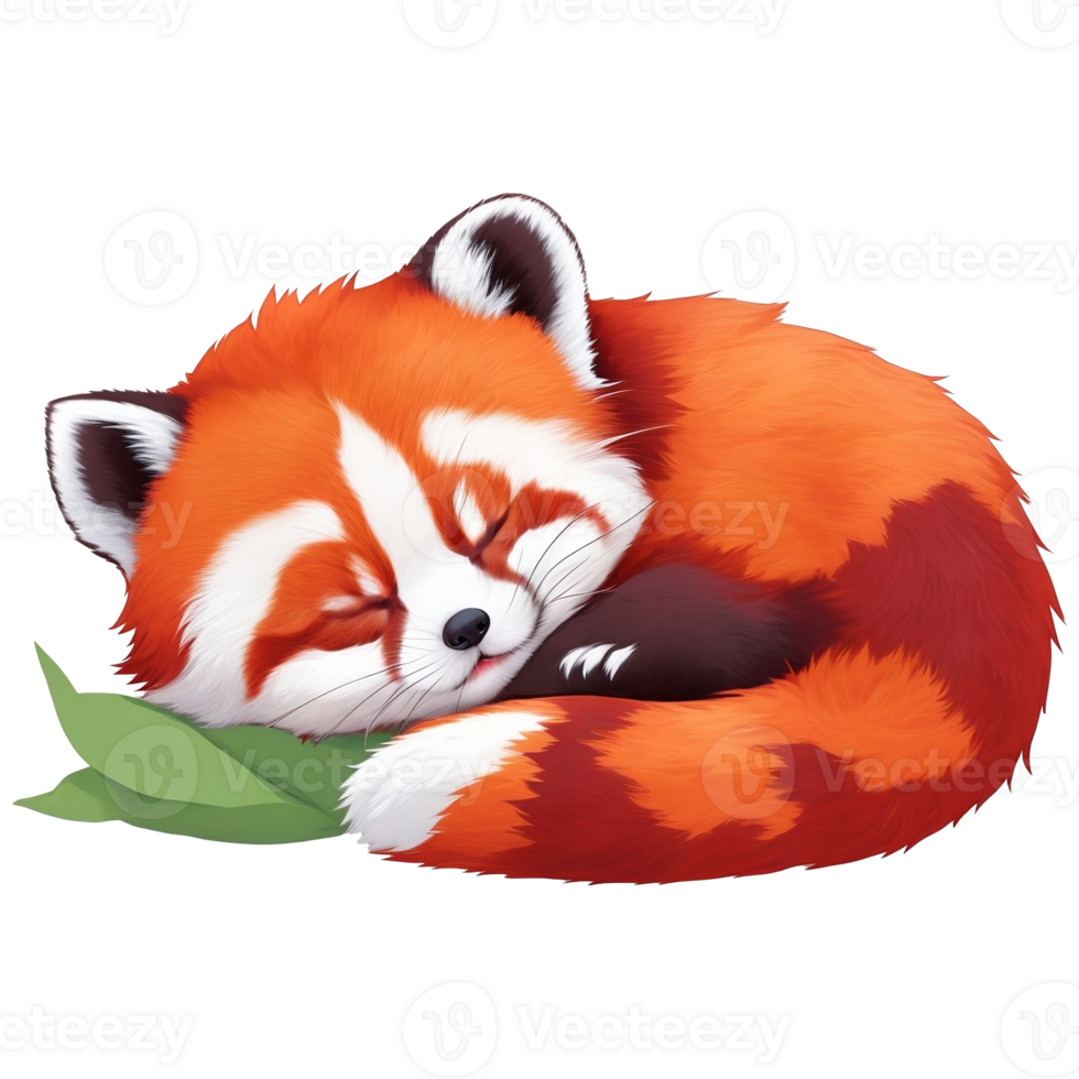 Red panda Cartoon character, illustration for childrens AI Generative png