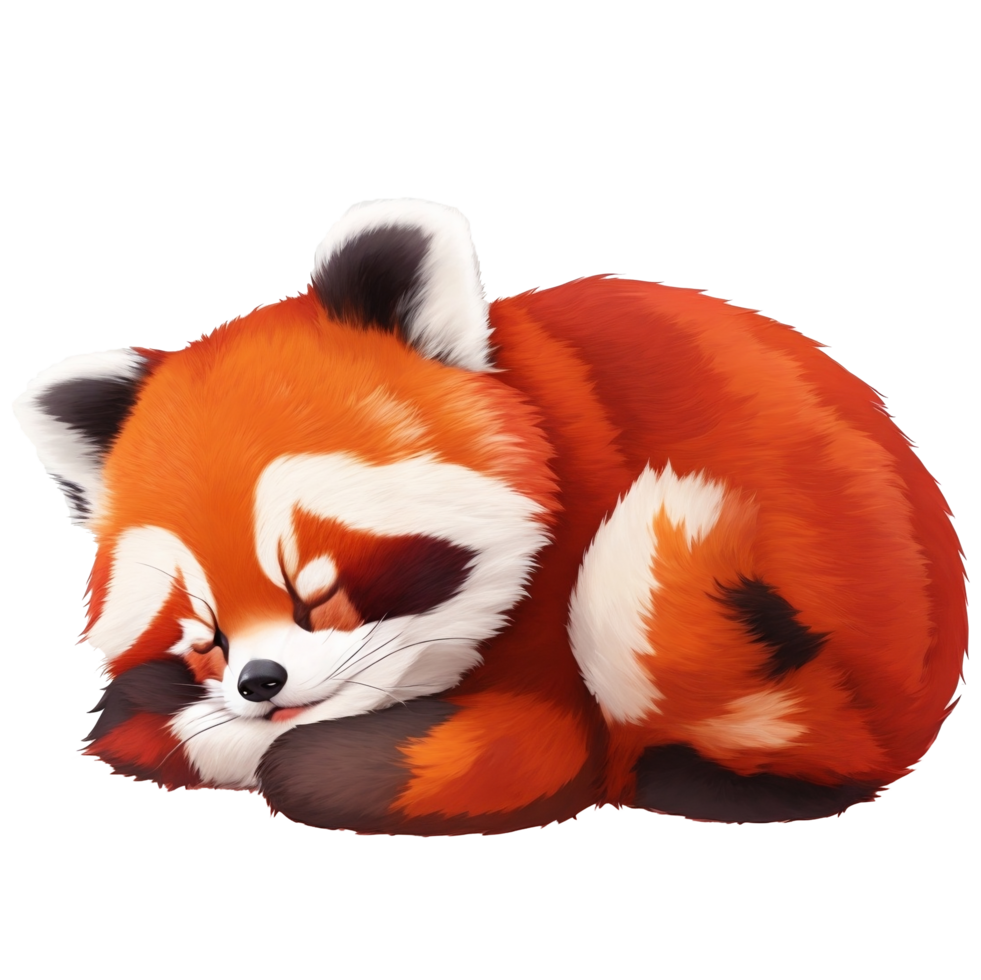 Red panda Cartoon character, illustration for childrens AI Generative png