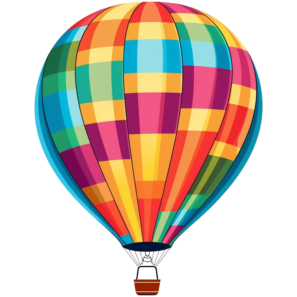 een kleurrijk heet lucht ballon is vliegend in de lucht, waterverf illustratie ai generatief png