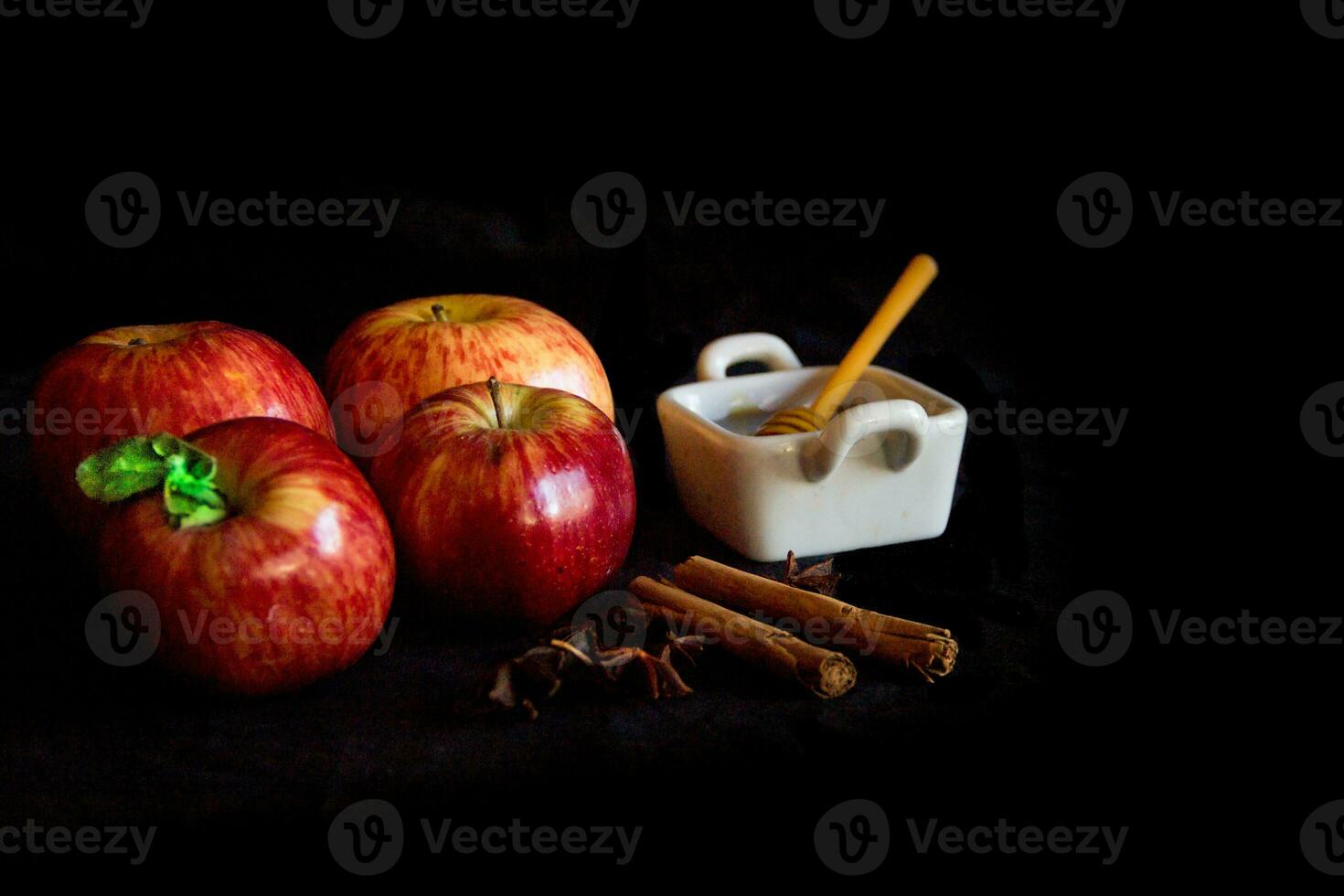 apples and honey symbol of Rosh Hashanah, jewish new year photo