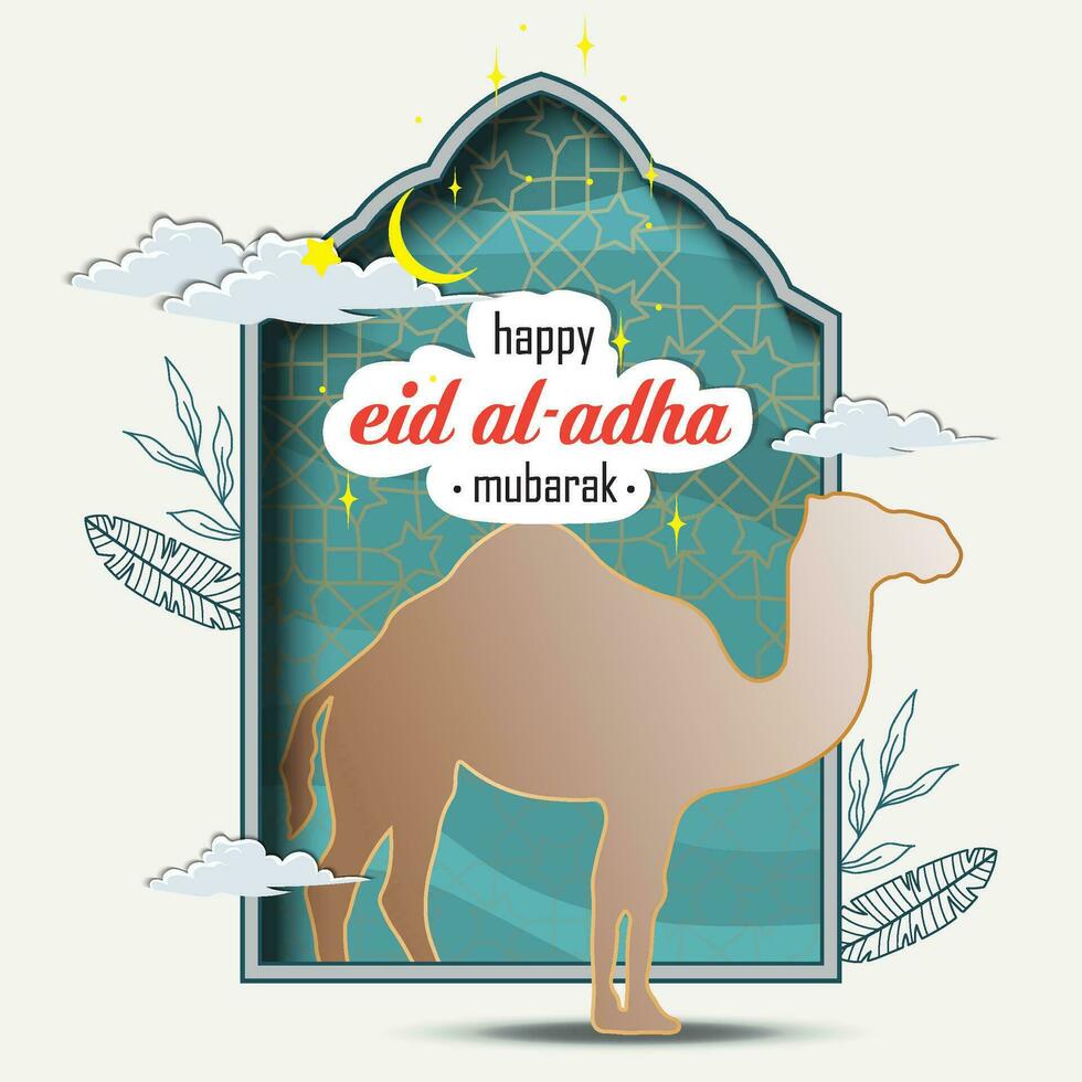 eid adha Mubarak saludo islámico ilustración antecedentes vector diseño