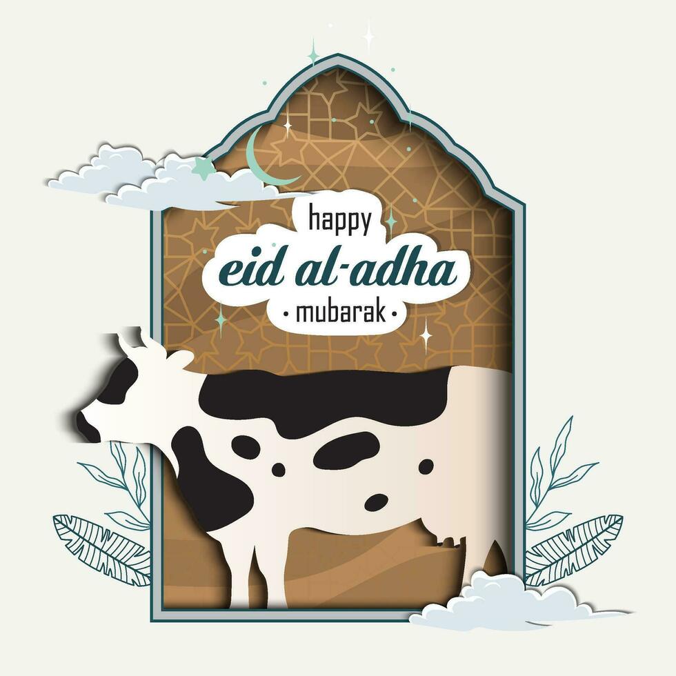 eid adha Mubarak saludo islámico ilustración antecedentes vector diseño