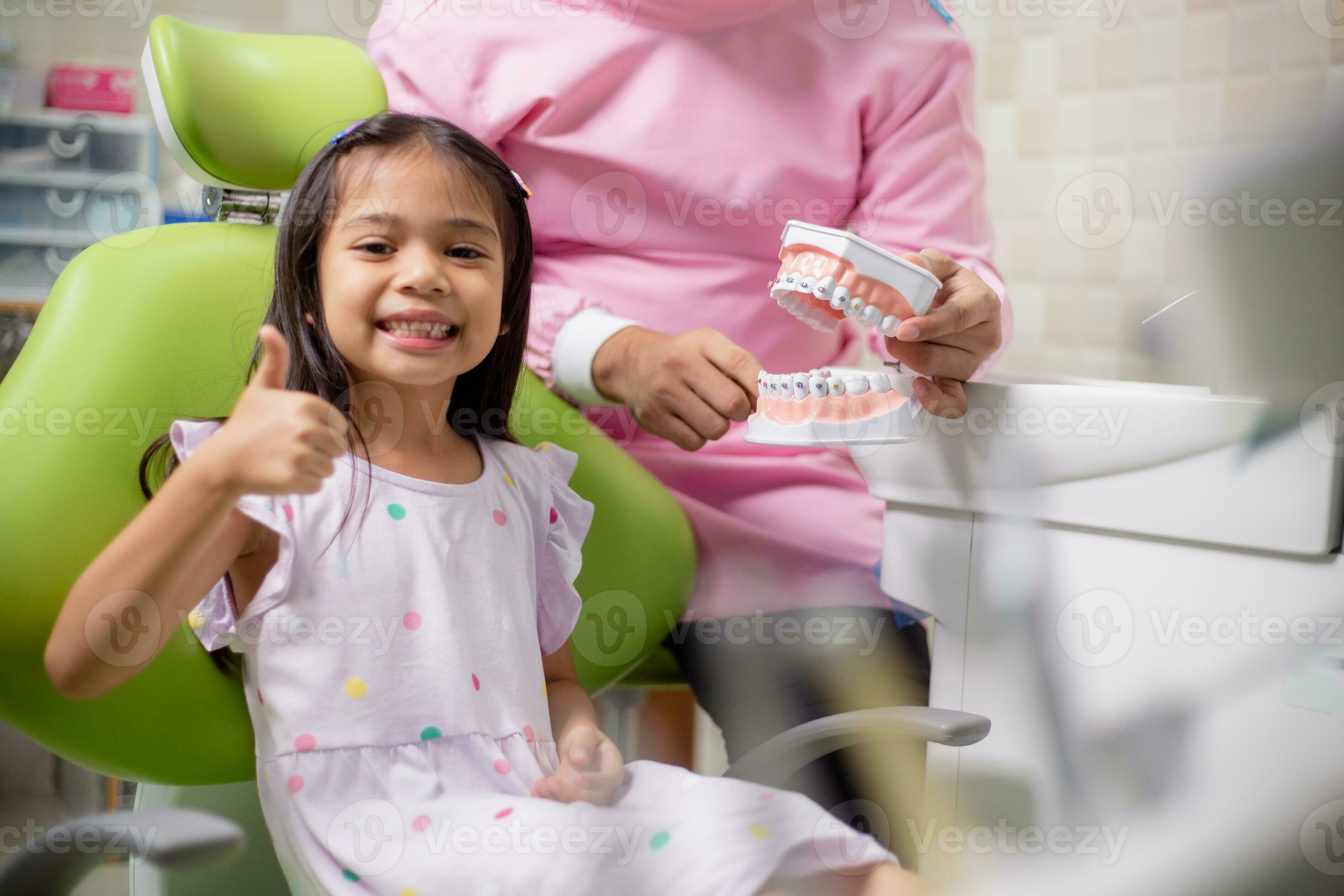 Little Asian girls teeth are healthy in the Dental office. Dental care, Dentist care. 24868828