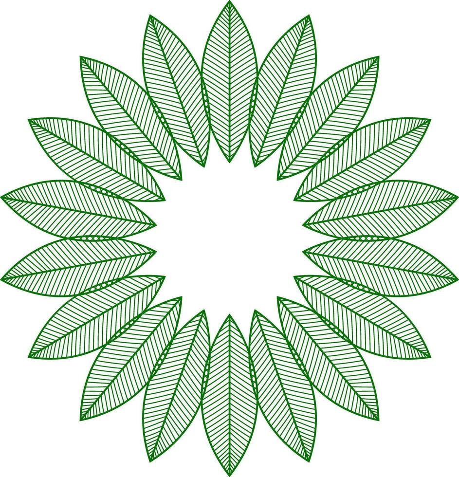 Circular frame with green leaves. vector