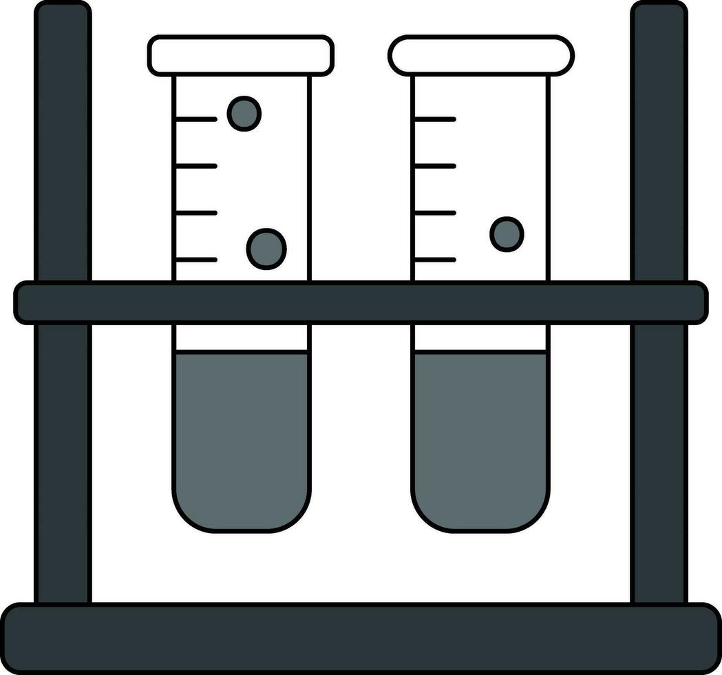 Test Tube Rack Icon In White And Gray Color. vector