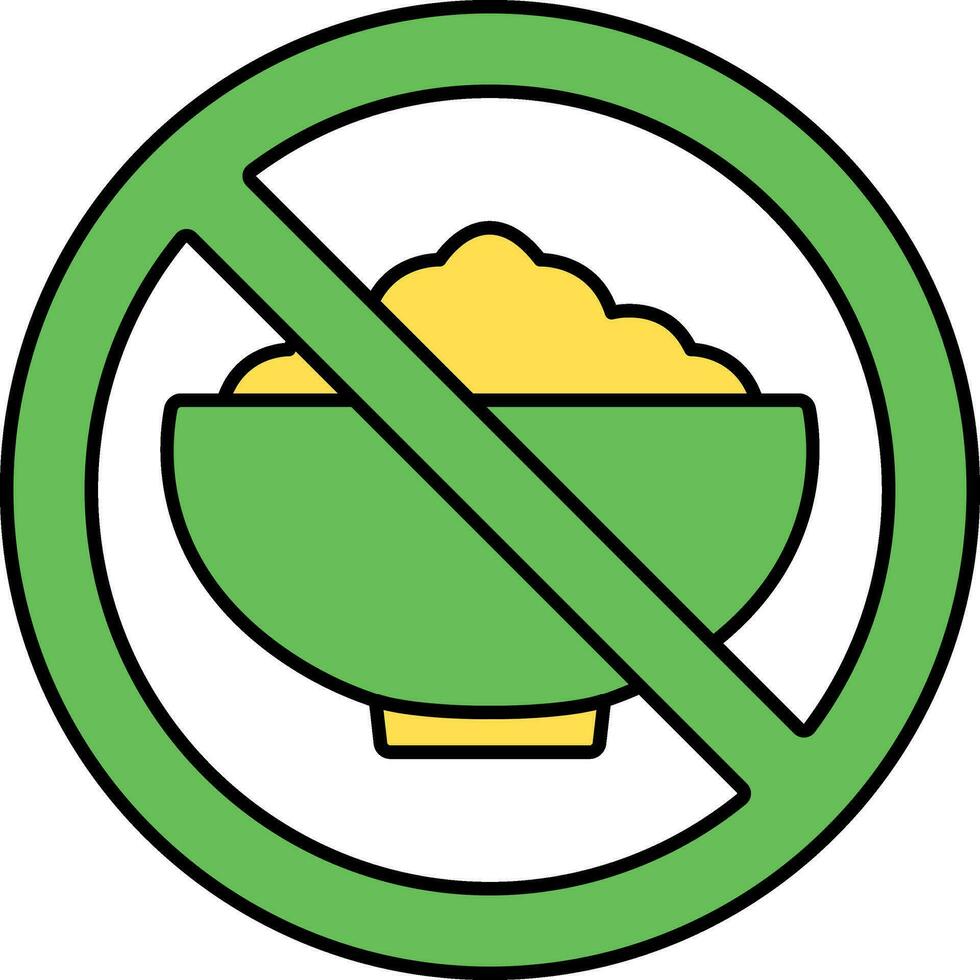 No Food Icon Or Symbol In Green And Yellow Color. vector