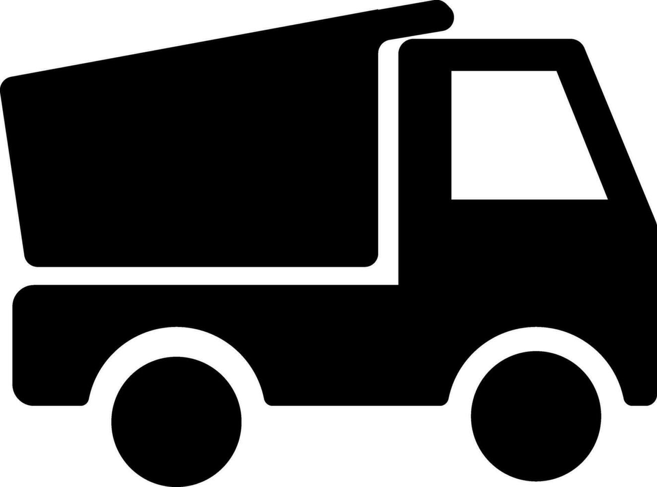 Vector flat sign or symbol of a Dump Truck.
