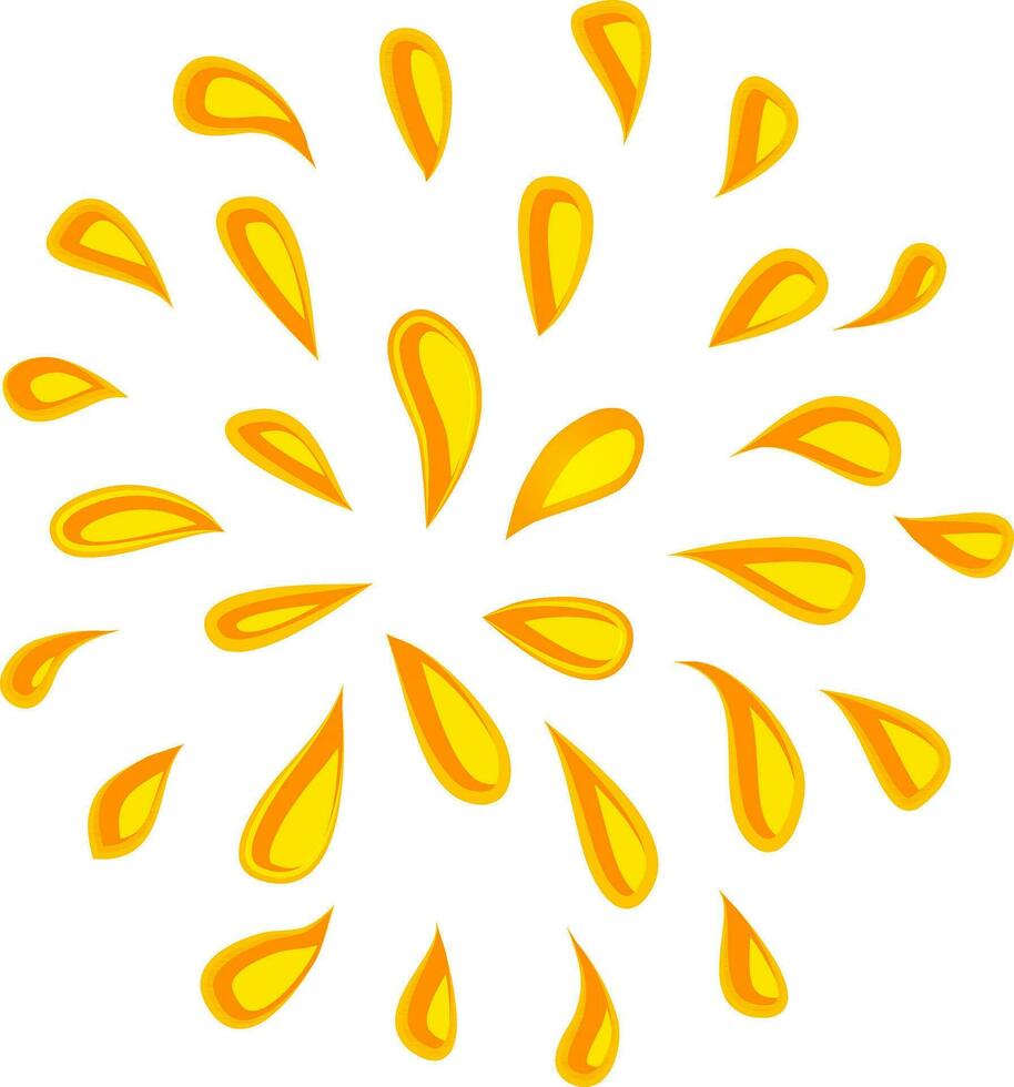 Firework explosion in yellow color. vector