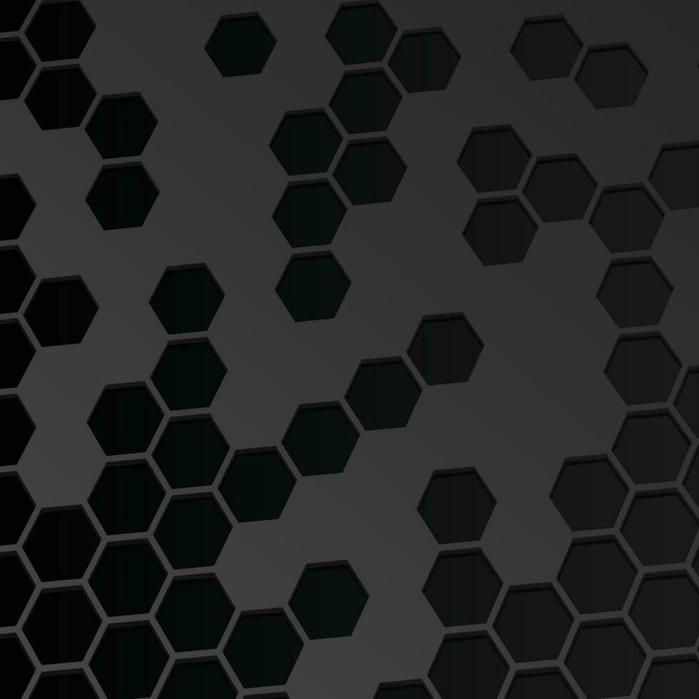 Dark gradient hexagonal background. vector