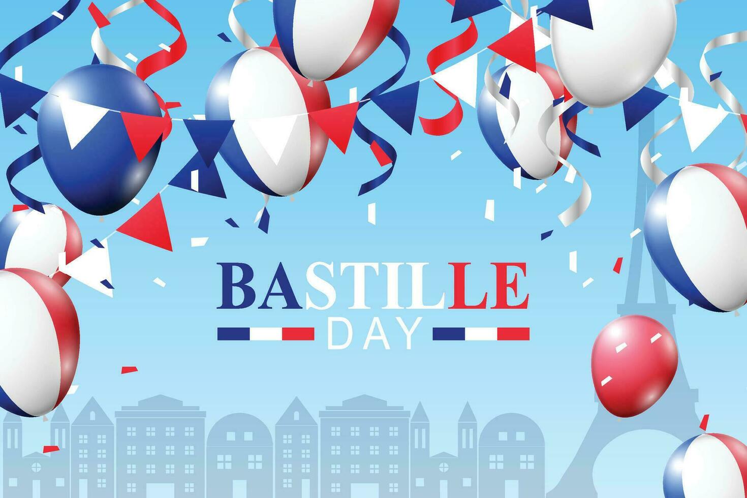 Bastille Day background. French Historical Pop Culture. vector