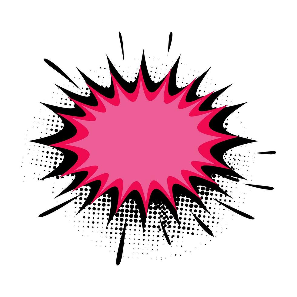 Pink pop art sticker on halftone background. vector