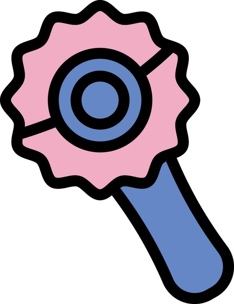 Rattle Icon In Pink And Blue Color. vector